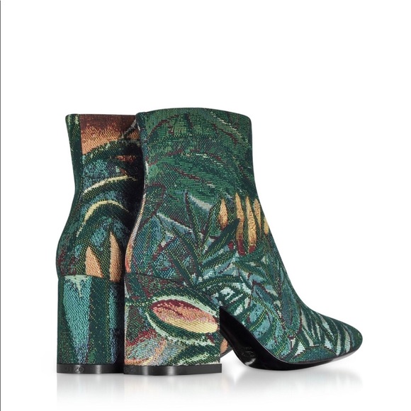 KENZO WOMEN'S ANKLE BOOTS GREEN FABRIC - Picture 4 of 8